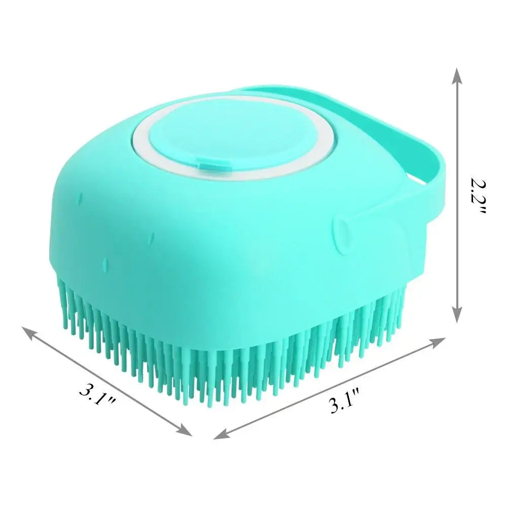 2-in-1 Pet Bathing Brush – Soft Silicone Shampoo Scrubber for Dogs & Cats