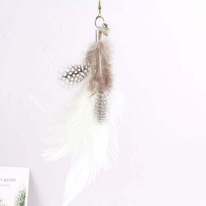 Colorful Feather Cat Teaser Wand with Bell & Suction Base
