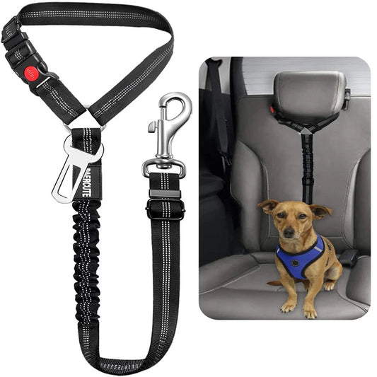 2-in-1 Dog Harness & Car Seat Belt – Adjustable Safety Leash for Pets