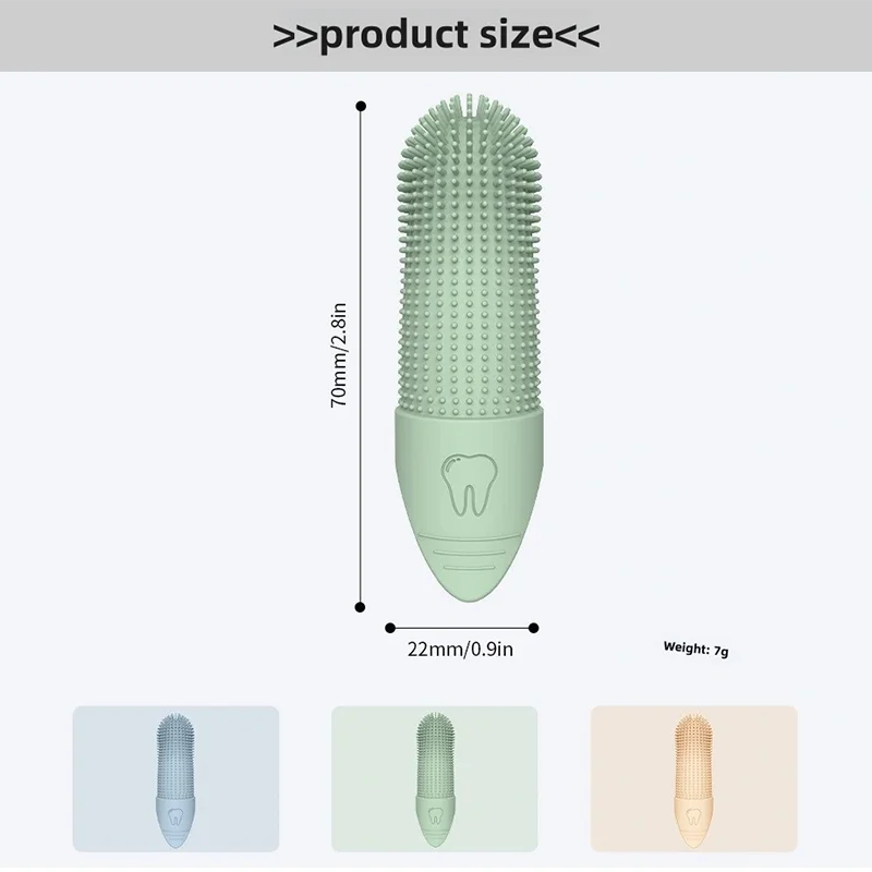 360° Silicone Finger Toothbrush for Dogs & Cats