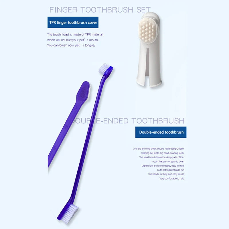 4-in-1 Dog Dental Care Kit – Toothpaste, Toothbrush & Finger Brush Set