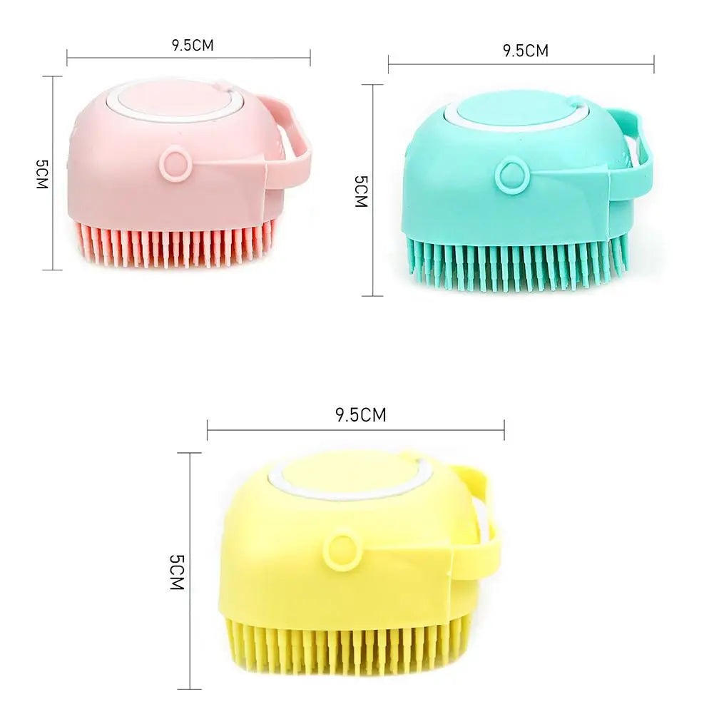 2-in-1 Pet Bathing Brush – Soft Silicone Shampoo Scrubber for Dogs & Cats