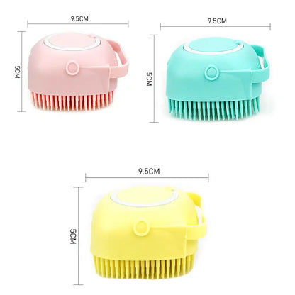 2-in-1 Pet Bathing Brush – Soft Silicone Shampoo Scrubber for Dogs & Cats