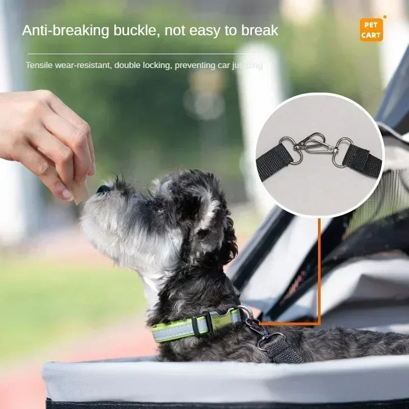 4-Wheel Collapsible Pet Carrier with Storage Bag