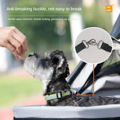 4-Wheel Collapsible Pet Carrier with Storage Bag