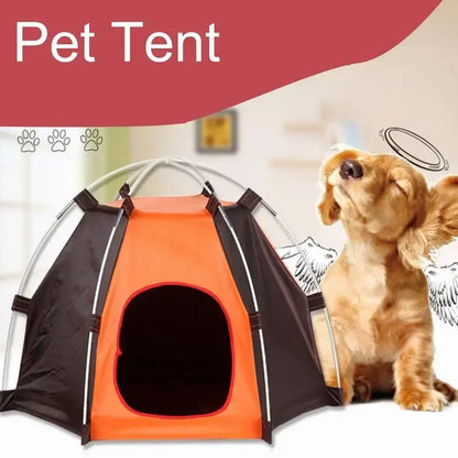 Foldable Waterproof Pet Camping Tent – Outdoor Dog & Cat Kennel