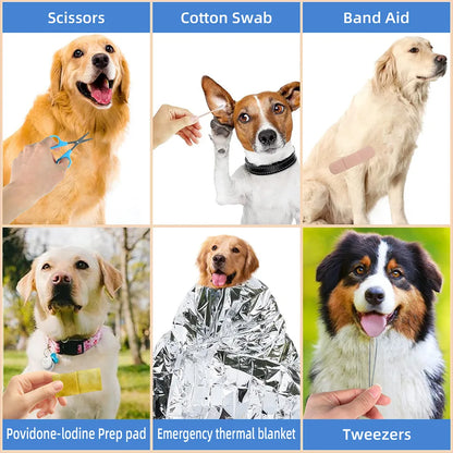 Compact Pet First Aid Kit – Outdoor Medical Pack for Dogs & Cats