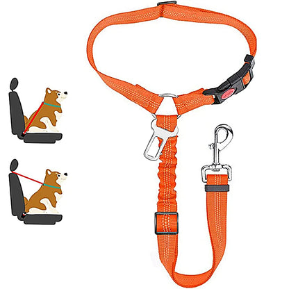 2-in-1 Dog Harness & Car Seat Belt – Adjustable Safety Leash for Pets
