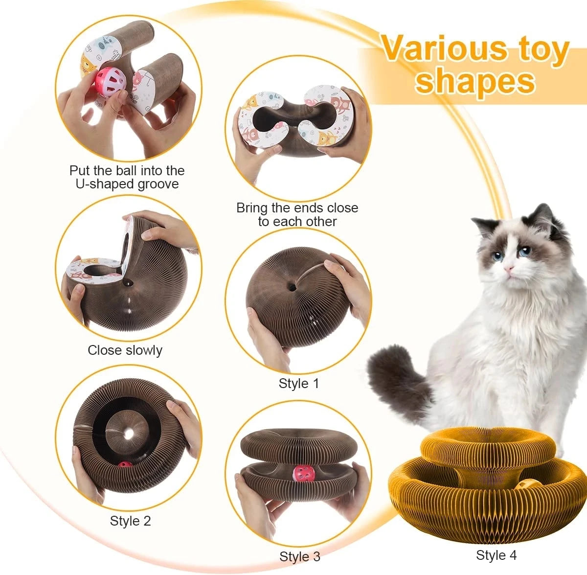 Magic Cat Scratch Organ Toy – 3-in-1 Scratcher, Climbing Frame & Ball Game