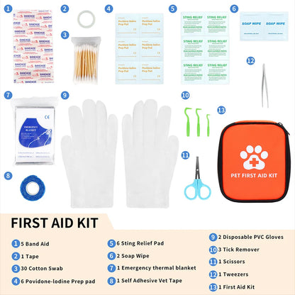 Compact Pet First Aid Kit – Outdoor Medical Pack for Dogs & Cats