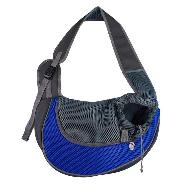 Reflective Mesh Pet Shoulder Bag – Portable Travel Carrier for Cats & Small Dogs