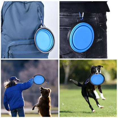 Collapsible Silicone Dog Bowl – 350ml Portable Travel Feeder