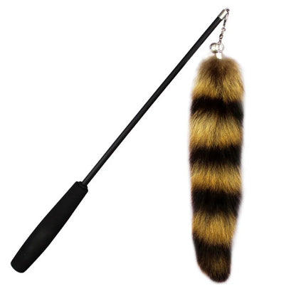 Feather Cat Teaser Wand with Fox Hair Head – Durable Interactive Toy