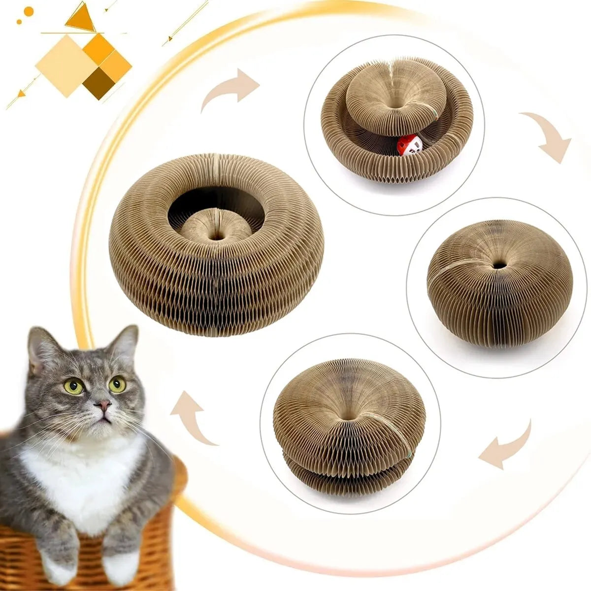 Magic Cat Scratch Organ Toy – 3-in-1 Scratcher, Climbing Frame & Ball Game