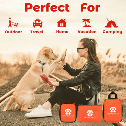 Compact Pet First Aid Kit – Outdoor Medical Pack for Dogs & Cats
