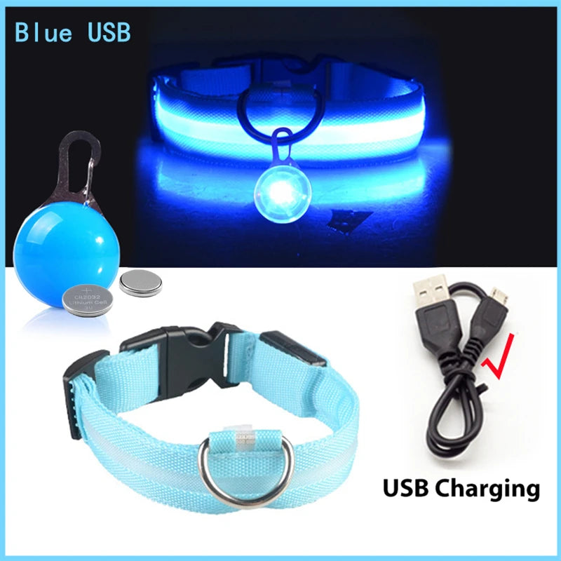USB Rechargeable LED Glowing Dog Collar