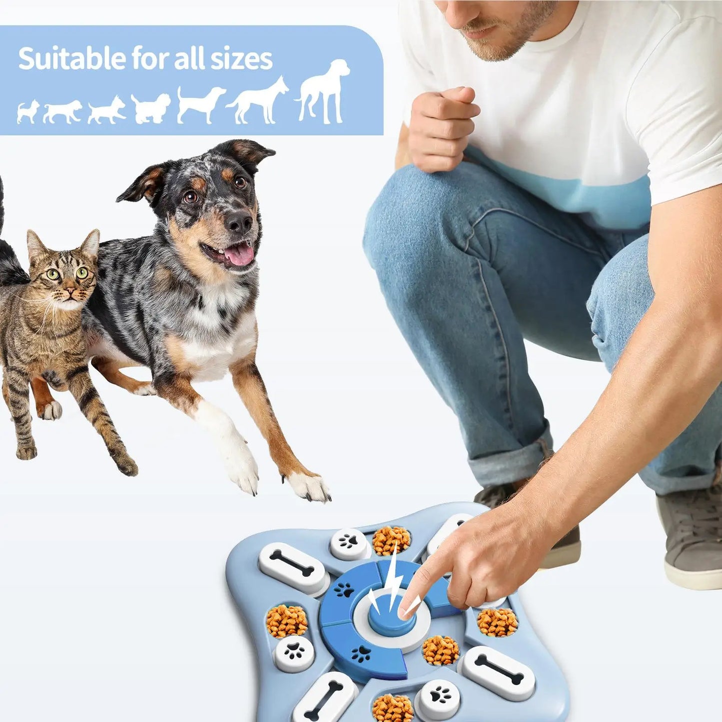 Slow Feeder Interactive Dog & Puppy IQ Food Dispenser Bowl