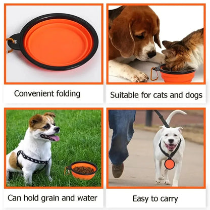 Collapsible Silicone Dog Bowl – 350ml Portable Travel Feeder
