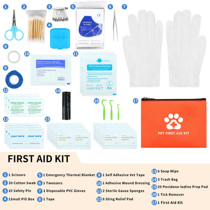 Compact Pet First Aid Kit – Outdoor Medical Pack for Dogs & Cats