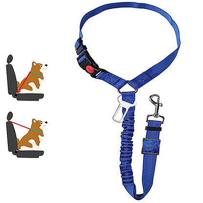 2-in-1 Dog Harness & Car Seat Belt – Adjustable Safety Leash for Pets