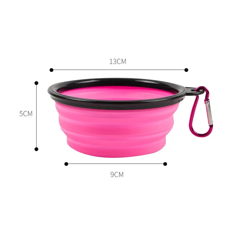 Collapsible Silicone Dog Bowl – 350ml Portable Travel Feeder