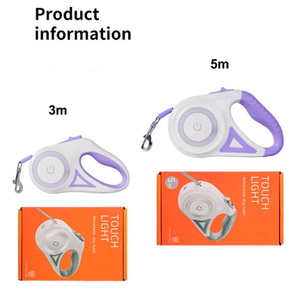 3M/5M Automatic Retractable Dog Leash with LED Flashlight