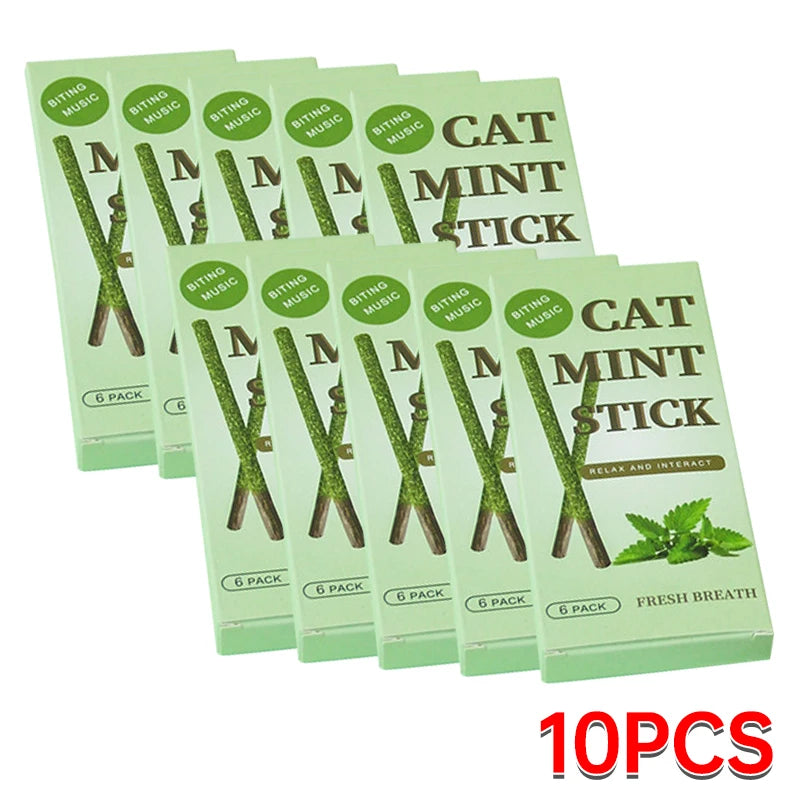 6PCS Natural Silver Vine Cat Sticks – Mint-Flavored Teeth & Scratch Toys