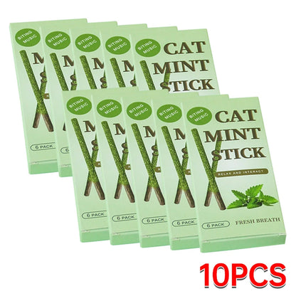6PCS Natural Silver Vine Cat Sticks – Mint-Flavored Teeth & Scratch Toys