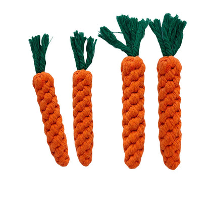 Durable Carrot Rope Chew Toy – Cotton Molar Cleaner for Puppies & Dogs